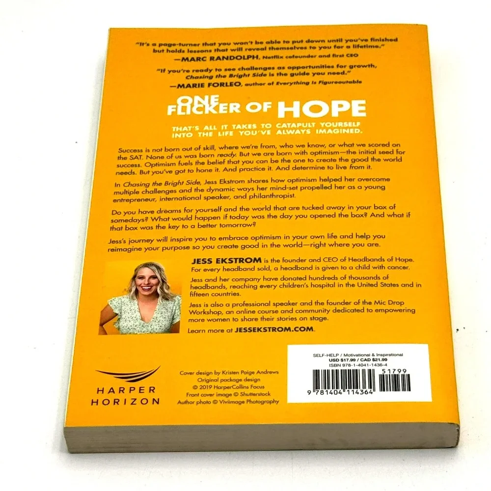 NEW BOOK Chasing the Bright Side: Embrace Optimism By Jess Ekstrom‎ Paperback